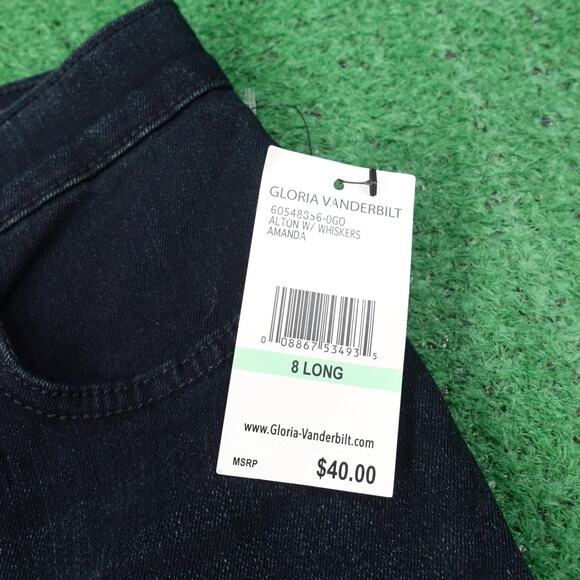 Gloria Vanderbilt Amanda Jeans Womens 8 Long Supreme Stretch Tapered Leg Denim - Picture 5 of 14
